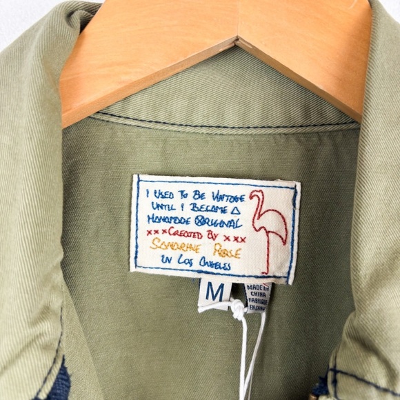 NWT Sandrine Rose X Free People Green Khaki Jumpsuit Sz M - Picture 6 of 11